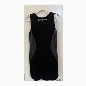 Barneys COOP Black dress with leather details